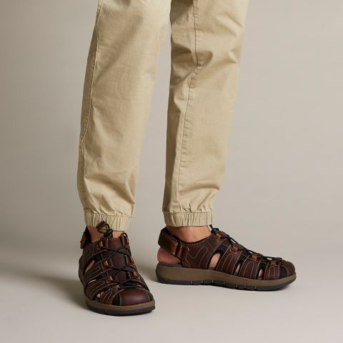Clarks Brixby Shoes Cove Brown Leather Casual Slip On Sandals Mens 10 Comfort Men main image 3