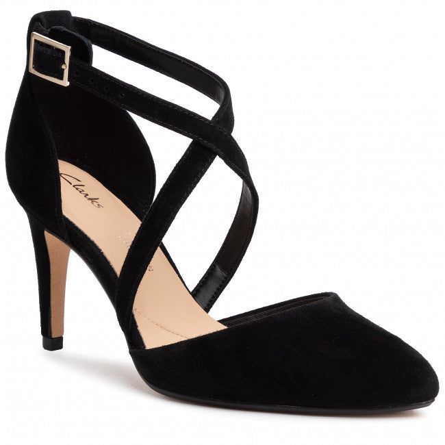 Clarks Laina 85 Cross Black Suede – Valentino's Comfort Shoes