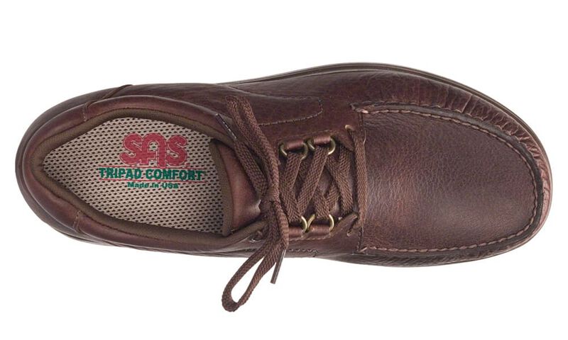 SAS Bout Time Men’s 8.5 W Brown Leather Lace Up Loafer Moc Toe Comfort Shoes Bout Time Lace Up Loafer | SAS Shoes main image 4