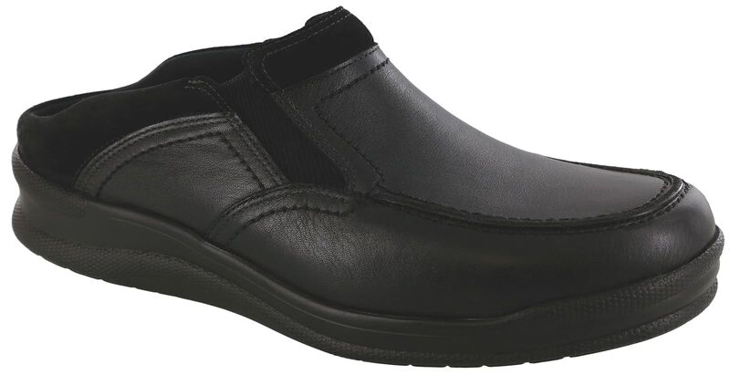 Side Gore Black Smooth Leather Slip-On Loafer