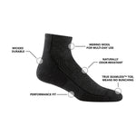 DarnTough Men's Hiker Quarter Midweight Hiking Sock