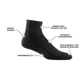 DarnTough Men's Hiker Quarter Midweight Hiking Sock