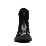 Clarks Calla Zip Black Patent Boots