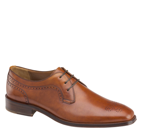Johnston & Murphy Boydstun Plain Toe Medallion Tan Italian Calfskin Johnston murphy boydstun plain toe medallion + FREE SHIPPING  main image 3