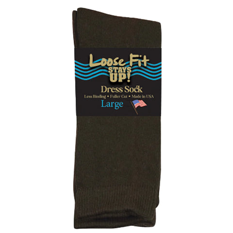 Extra Wide Dress Socks Loose Fit Stays Up!