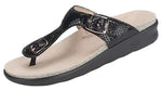 SAS Sanibel T-Strap Slide Sandal - Black Snake