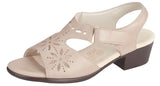 Sunburst Heel Strap Sandal- Cream