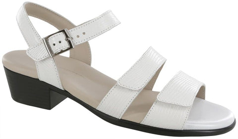 SAS Savanna Heel Strap Sandal - White Lizard